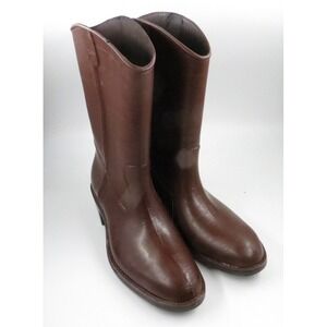 Bata Boots Made in USA Western Biker Boots Brown Steel Shank Size 10